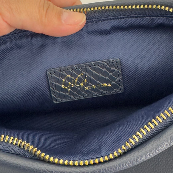 Gigi New York blue‎ leather Uber clutch - Picture 7 of 11